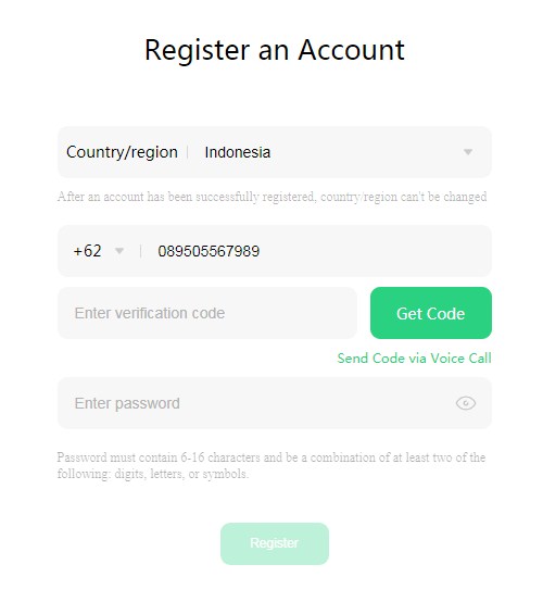 cara daftar akun heytap