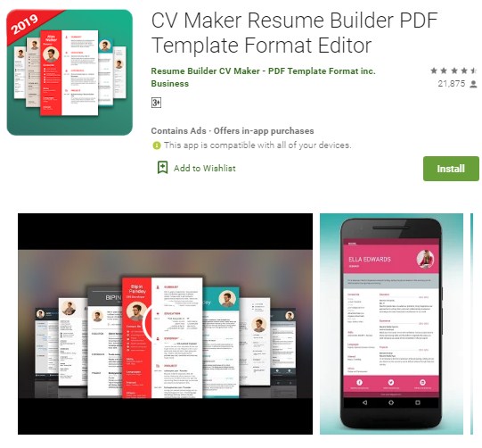 aplikasi pembuat cv android