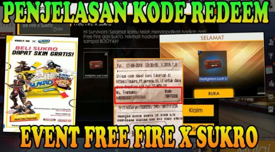 cara redeem kode sukro ff garena
