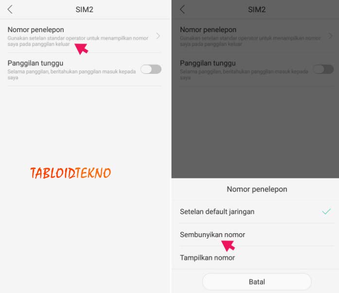 private number di hp oppo