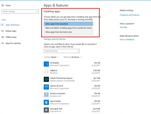 uninstall aplikasi windows 10