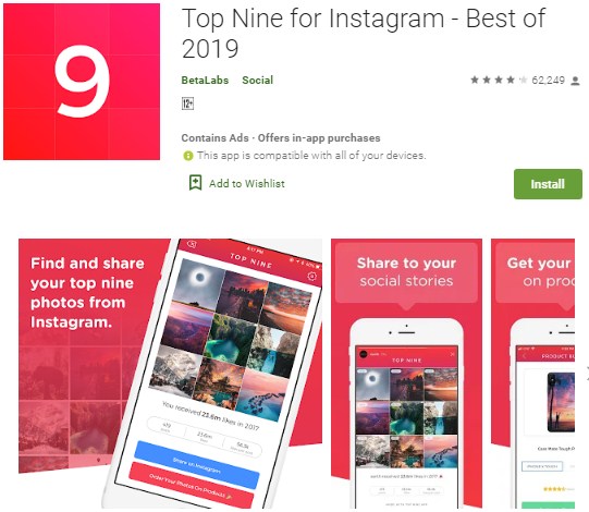 cara buat best nine 2019 instagram
