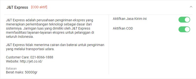 cara aktifkan cod shopee